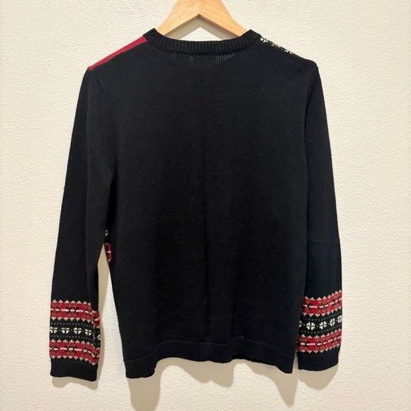 Cherokee L Sweater Womens Holiday Deer Red Black L Sleeve Y2K 29 L Granny Core - Picture 7 of 7